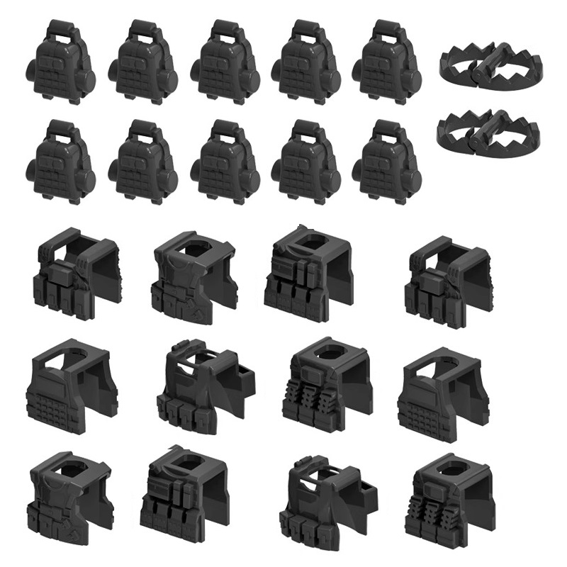 Lego Minifigure Holder - MOC Baju Besi Militer Rompi Taktis