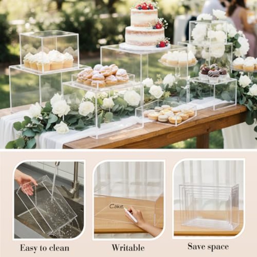 7 Pcs Set Alas Sajian Prasmana - Display Risers Set ulasan dan harga