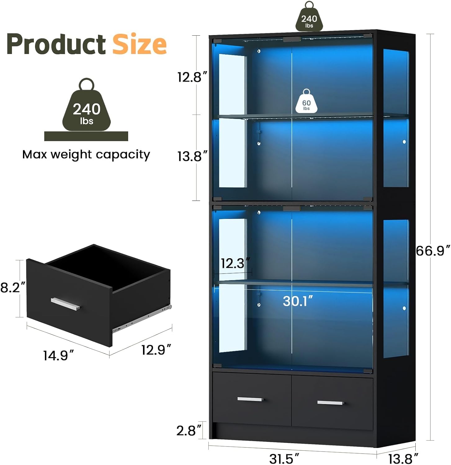 Lemari Pajangan 67 Inci dengan - Pop Display Shelf ulasan dan harga